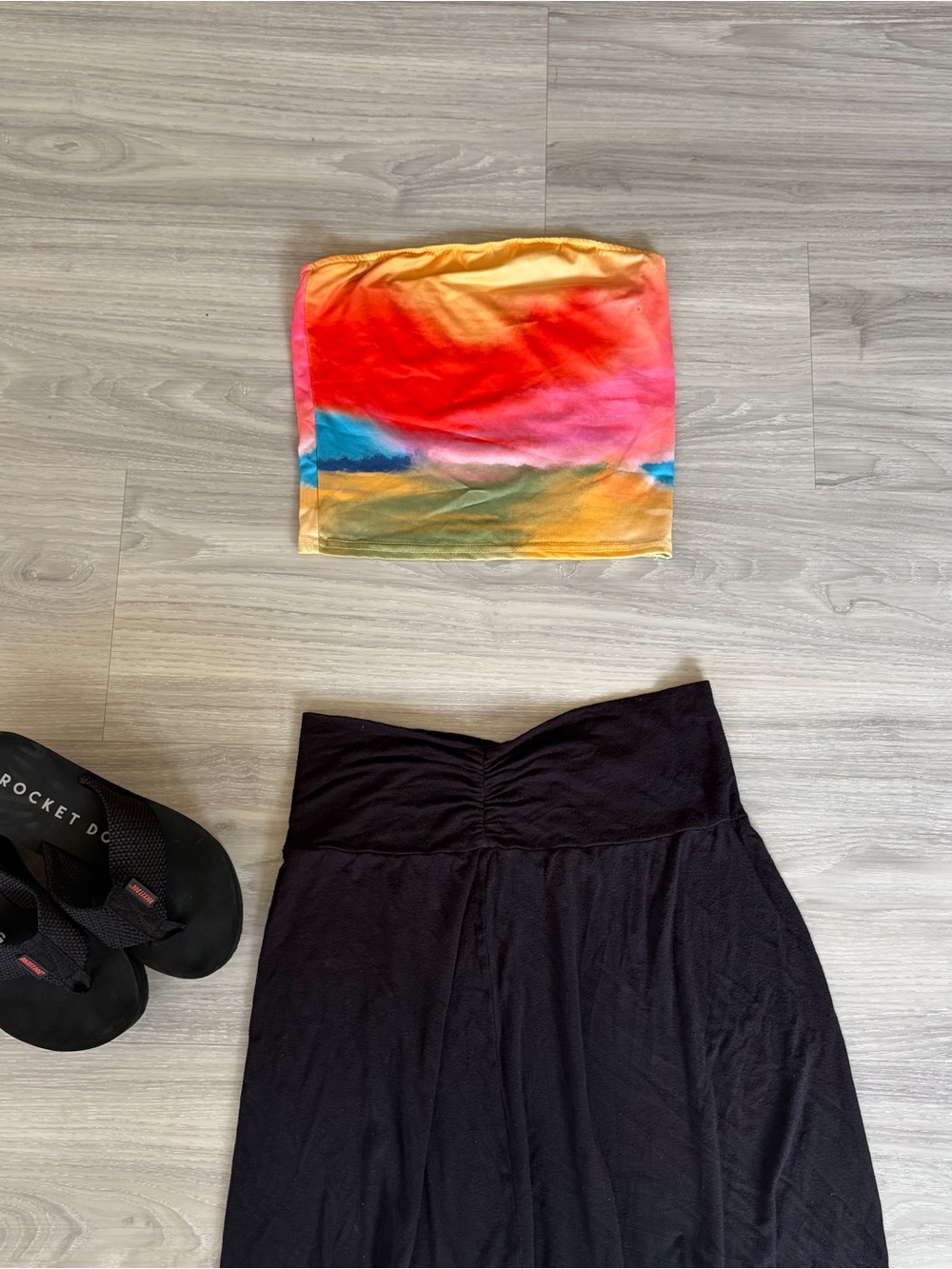Multicolor Tie-Dye Bandeau Top - Vibrant Summer Tube Top